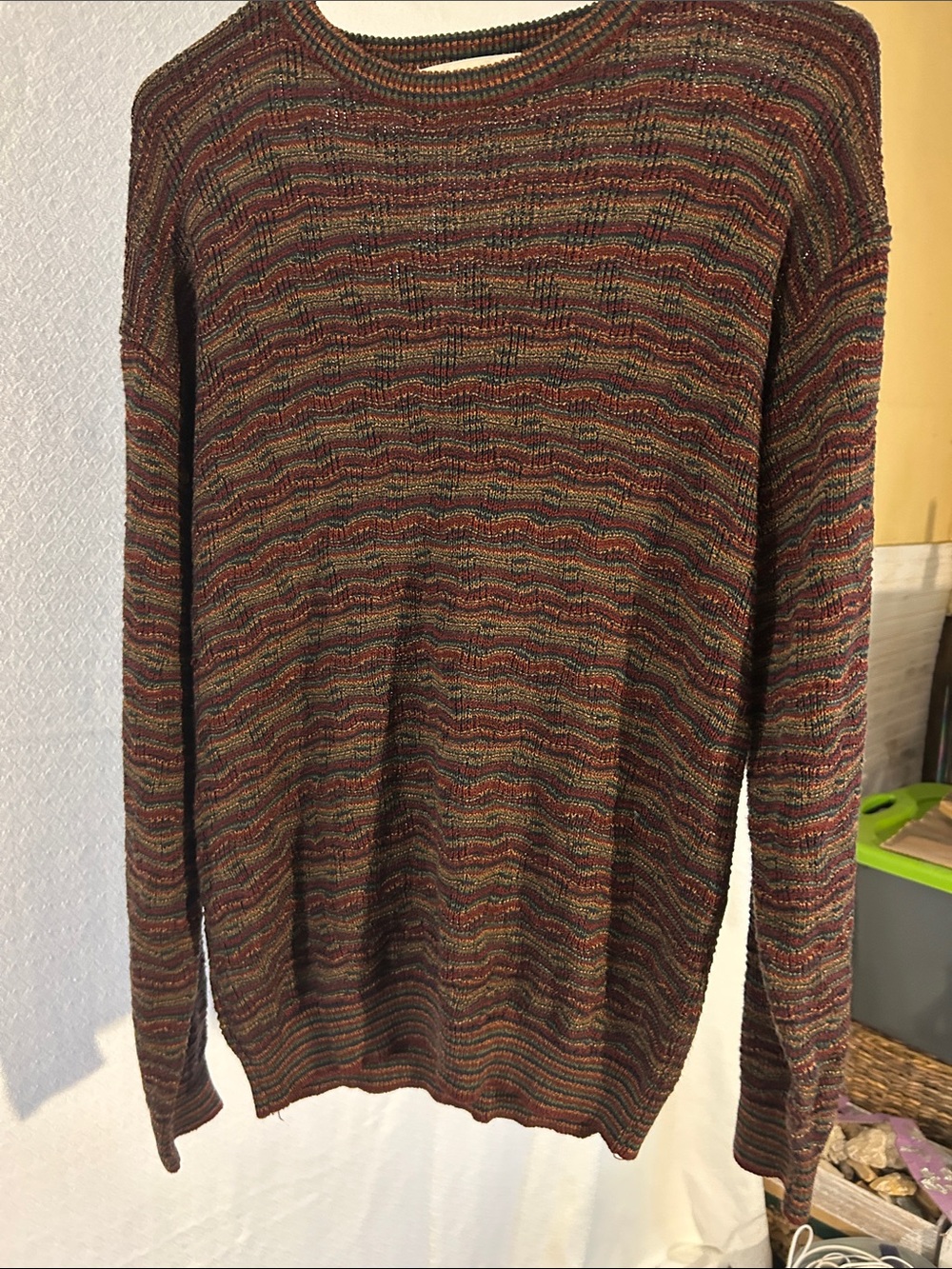 Pronto Uomo Multicolor Striped Knit Crewneck Sweater